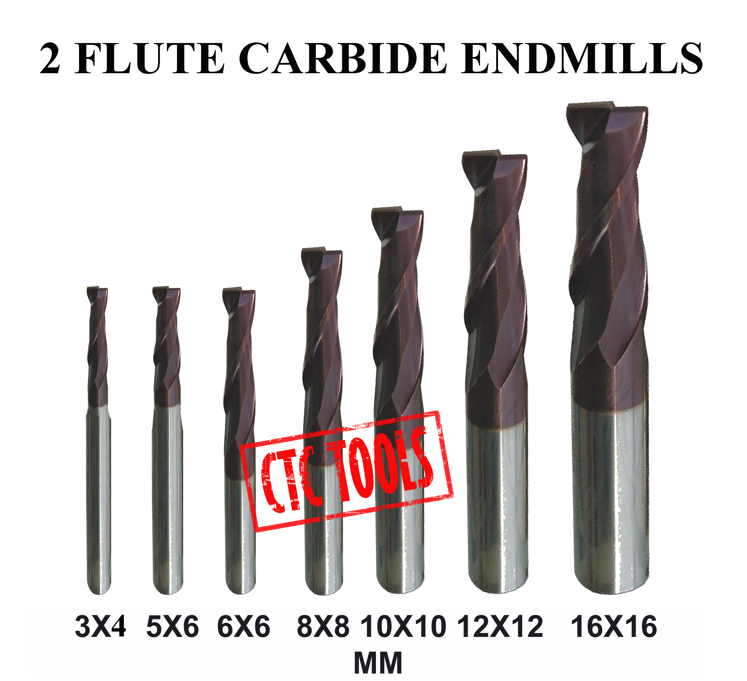 Solid Carbide Micrograin 4 Flute Endmills & 2 Flute Slot Drills TiAlN Coated 