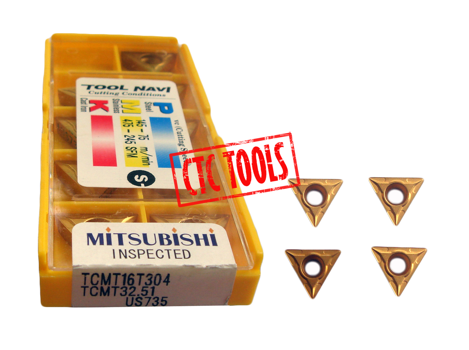 Carus Tool Mitsubishi CCMT060202 US735 Carbide Inserts CNC 10Pcs/Box
